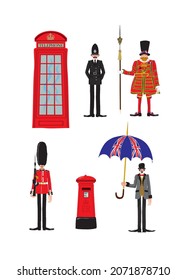 Set of of ``London themed vector illustration