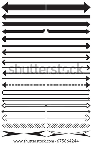 Set long arrow icon black and white. sign design, Arrow Icon Vector illustration