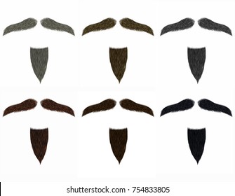 set long  beard and mustache different colors.fashion 
beauty style .
