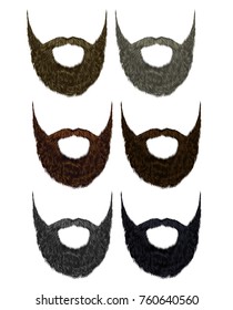 set long  beard and mustache different colors.
fashion beauty style .