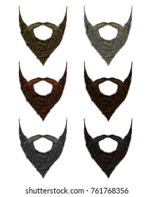 set long  beard and mustache different colors.
fashion beauty style .
