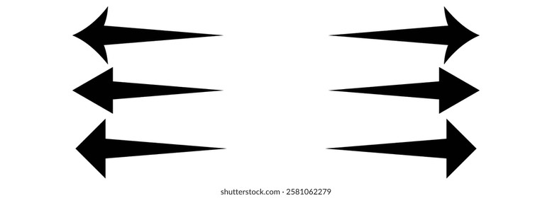 Set long Black curve arrow icon vector . Black curve arrow icon set. long arrow icon set. curve arrow vector illustration.