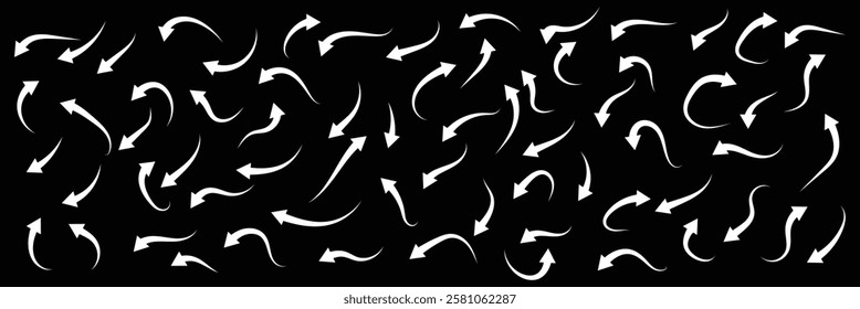 Set long Black curve arrow icon vector . Black curve arrow icon set. long arrow icon set. curve arrow vector illustration.