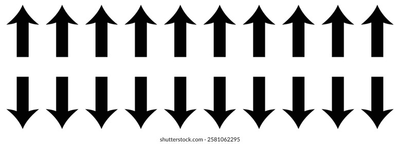 Set long Black curve arrow icon vector . Black curve arrow icon set. long arrow icon set. curve arrow vector illustration.