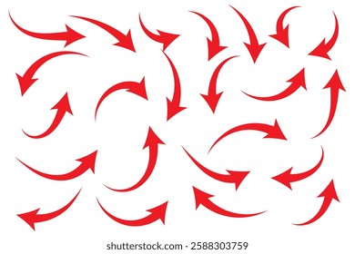 Set long Black curve arrow icon vector. Black curve, long arrow icon set. curve arrow vector illustration. Set long black curve arrow icon vector. Design eps 