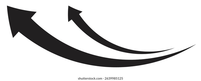 Set long black curve arrow icon vector . black curve arrow icon set. long arrow icon set. Set of curved arrows isolated on white background. Curved arrows
