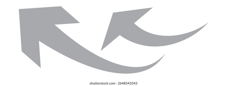 Set long black curve arrow icon vector . black curve arrow icon set. long arrow icon set. Set of curved arrows isolated on white background. Curved
