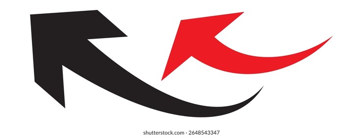 Conjunto de iconos de flecha de curva negra larga. conjunto de iconos de flecha de curva negra. conjunto de Vectores de flecha larga. Conjunto de flechas curvas aisladas sobre fondo blanco. Curvado