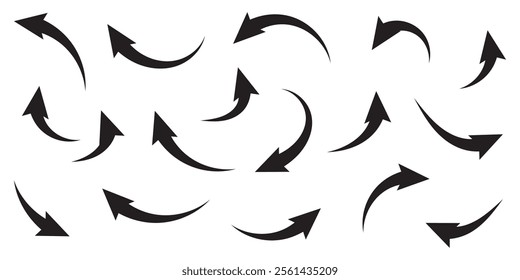Set long blue curve arrow icon vector . blue curve arrow icon set. long arrow icon set. curve arrow vector illustration.
