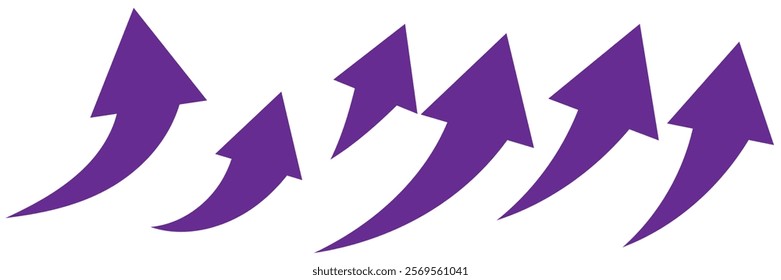 Set long blue curve arrow icon vector . blue curve arrow icon set. long arrow icon set. curve arrow vector illustration.