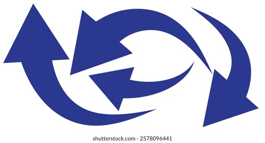 Set long blue curve arrow icon vector . blue curve arrow icon set. long arrow icon set. curve arrow vector illustration.