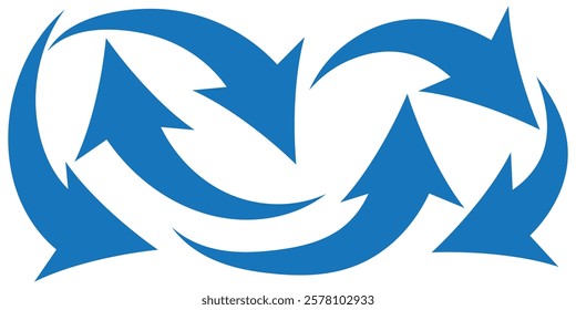 Set long blue curve arrow icon vector . blue curve arrow icon set. long arrow icon set. curve arrow vector illustration.