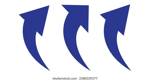 Set long blue curve arrow icon vector . blue curve arrow icon set. long arrow icon set. curve arrow vector illustration.. 1176
