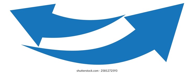 Set long blue curve arrow icon vector . blue curve arrow icon set. long arrow icon set. curve arrow vector illustration.