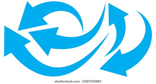 Set long blue curve arrow icon vector . blue curve arrow icon set. long arrow icon set. Set of curved arrows isolated on white background. Curved arrows, hand drawn curved arrows.