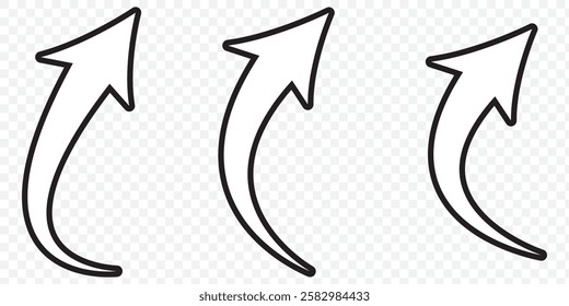 Set long blue curve arrow icon vector . blue curve arrow icon set. long arrow icon set. curve arrow vector illustration. Eps 10. 