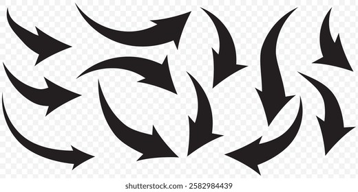 Set long blue curve arrow icon vector . blue curve arrow icon set. long arrow icon set. curve arrow vector illustration. Eps 10. 