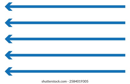 Set long blue curve arrow icon vector . blue curve arrow icon set. long arrow icon set. curve arrow vector illustration.