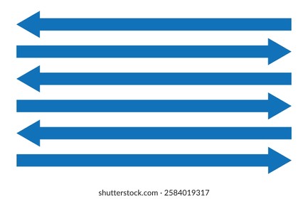 Set long blue curve arrow icon vector . blue curve arrow icon set. long arrow icon set. curve arrow vector illustration.
