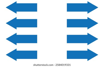 Set long blue curve arrow icon vector . blue curve arrow icon set. long arrow icon set. curve arrow vector illustration.