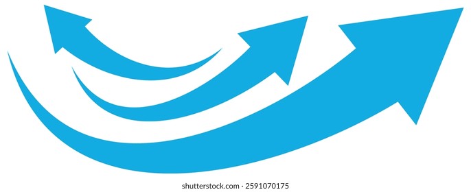 Set long blue curve arrow icon vector . blue curve arrow icon. long arrow icon set. curve arrow vector illustration on a white background