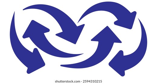 Set long blue curve arrow icon vector . blue curve arrow icon set. long arrow icon set. curve arrow vector illustration