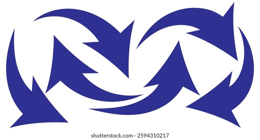 Set long blue curve arrow icon vector . blue curve arrow icon set. long arrow icon set. curve arrow vector illustration