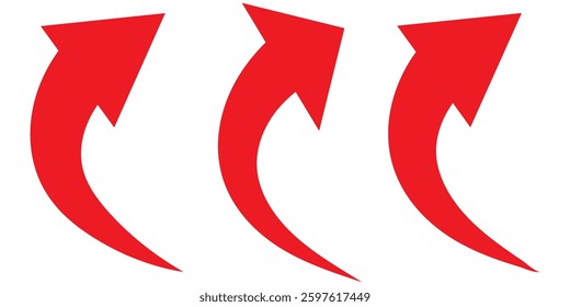 Set long blue curve arrow icon vector . blue curve arrow icon set. long arrow icon set. curve arrow vector illustration. design eps 10
