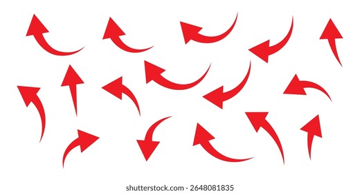 Set of long blue curve arrow icon vector . blue curve arrow icon set. long arrow icon set. curve arrow vector illustration. 