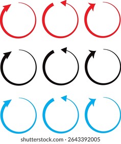 Set of long blue and red curved arrow vactor icons,Two side arrow icon symbol, app and logo design, blue arrow icon, design eps 10,
