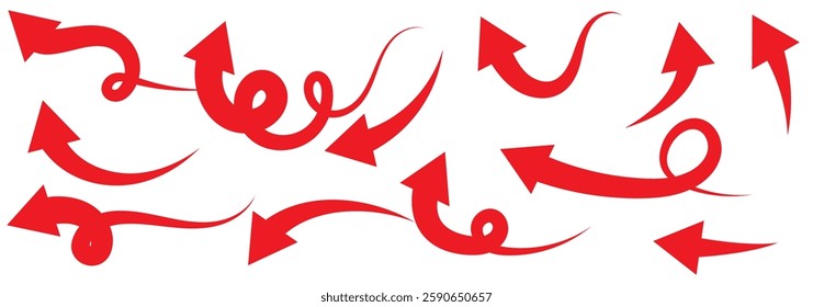 Set of long curve arrow icon vector . blue curve arrow icon set. long arrow icon set. curve arrow vector illustration. 1176