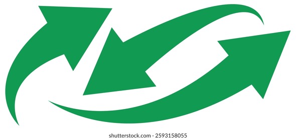 Set long Green curve arrow icon vector . Green curve arrow icon set. long arrow icon set. curve arrow vector illustration