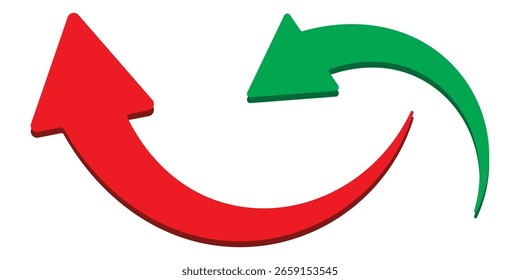 Definir ícone de seta de curva verde longa vetor . ícone de seta de curva verde conjunto. ícone de seta longa conjunto. seta de curva vetor ilustração.