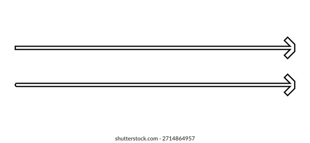 Satz aus langem Symbol, Pfeilsymbol, langem Pfeilsymbol nach oben und unten.