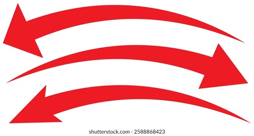 Set long red curve arrow icon vector . red curve arrow icon set. long arrow icon set. curve arrow vector illustration. 1176