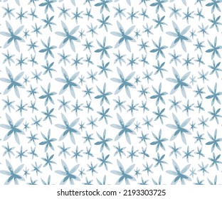 Set of loose blue floral You Are My Sunshine - cute vector illustration. Typography card for your design. Bright and beautiful cartoon illustration with letters and chamomile