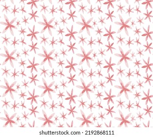 Set of loose pink floral You Are My Sunshine - cute vector illustration. Typography card for your design. Bright and beautiful cartoon illustration with letters and chamomile