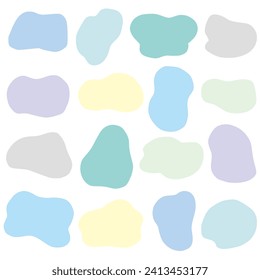 Set of loosely shaped frames in soft shades, fluid shapes
