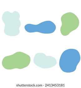 Set of loosely shaped frames in soft shades, fluid shapes