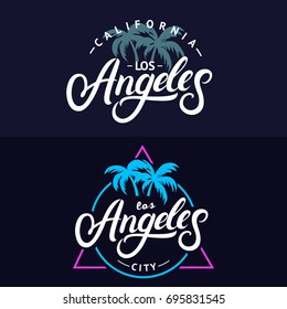 Set Los Angeles Hand Written Lettering Stock Illustration 713018233