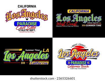 Set Los Angeles urban style typeface collection, typography for t-shirt, posters, labels, etc.
