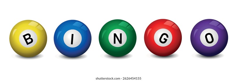 Set of lottery balls on a white background. Vector illustration