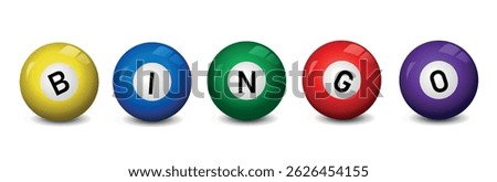 Set of lottery balls on a white background. Vector illustration