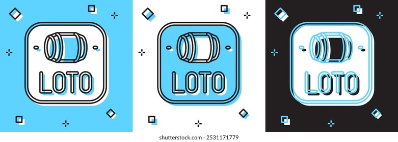 Set Lottery ticket icon isolated on blue and white, black background. Bingo, lotto, cash prizes. Financial success, prosperity, victory, winnings luck.  Vector