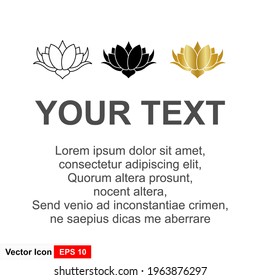 Set lotus flower icon. Flat illustration of lotus flower vector icon for web design