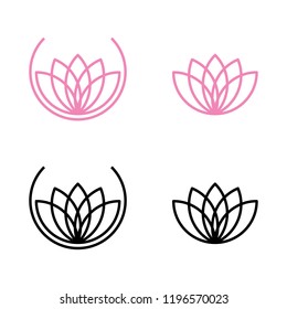 a set of lotus flower icons