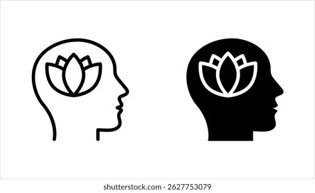Set of lotus flower icons. Can be used web and mobile for yoga meditation, vector illustration on white background