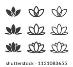 Set of lotus flower icons vector