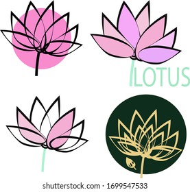 
Set lotus flower logo. SPA Emblem. Avatar