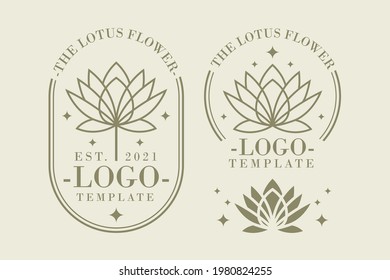 set of lotus flower logo templates